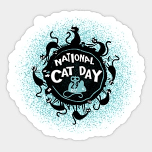 National Cat Day 29 October. Sticker